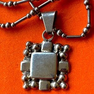 Taxco Mexico solid sterling silver cross necklace
